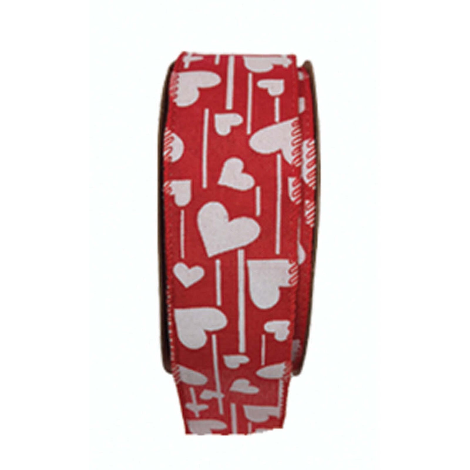 Wholesale Ribbon with White Hearts and lines #9 25 yards ...